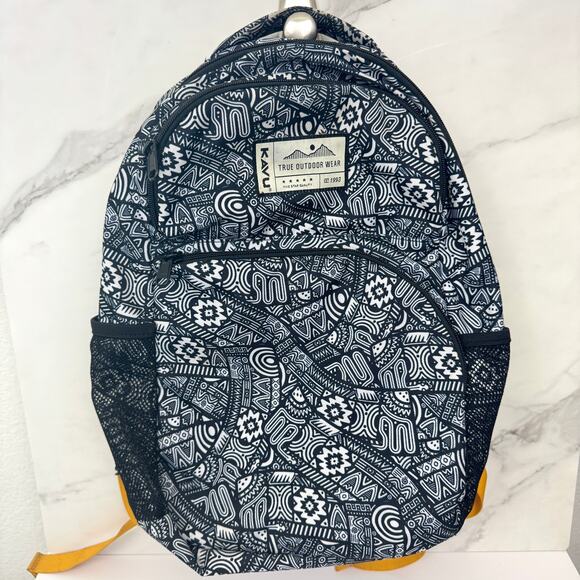 Kavu Packwood Backpack School Academic Travel Doodle Ribbon Blue - Picture 1 of 9